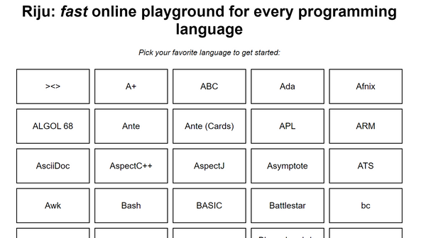 Riju: online playground for every programming language